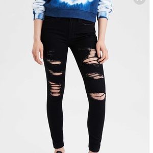 SOLD on Mercari- American Eagle Distressed High Waisted Skinny Jeans Size 4